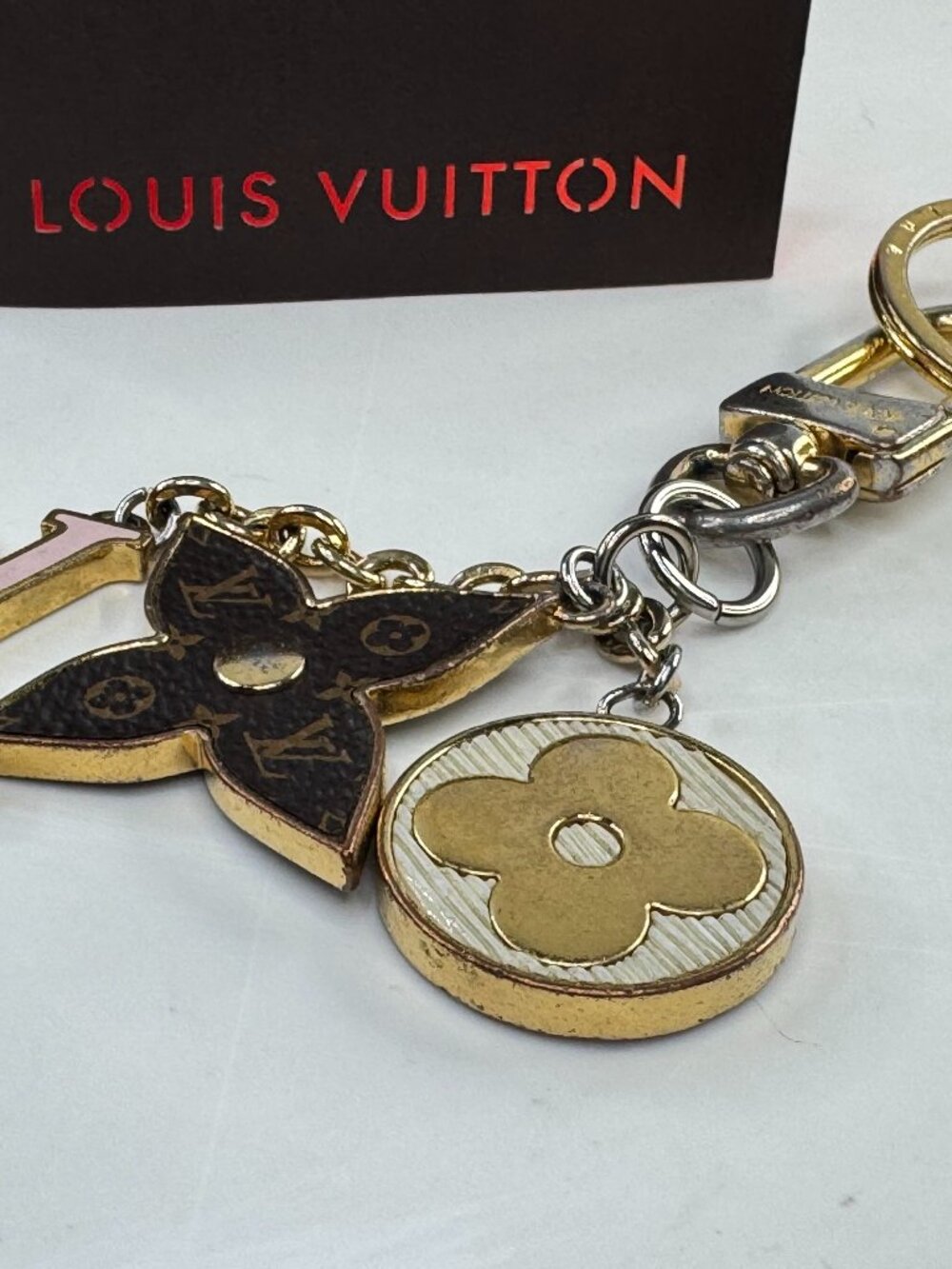 Vintage Louis Vuitton Fleur De Monogram Bag Charm Key Chain SS341